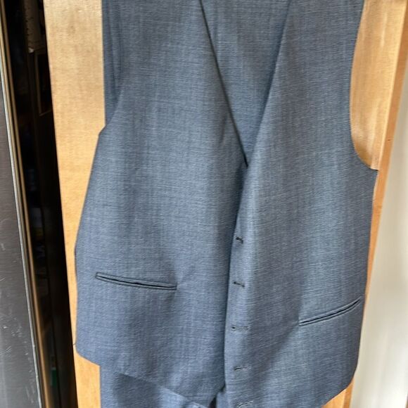 Vintage Pierre Cardin Paris New York 3 piece suit  pants vest jacket Blue 42R - Picture 5 of 17